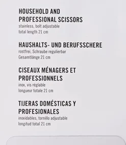 Victorinox Stainless Household/Professional Scissors For Left-Handed Use, Black/Silver, 21 X 5 X 5 Cm