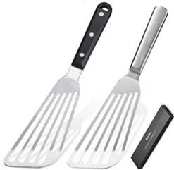 Spatula Set Stainless Steel Thin Metal Egg Spatula Flipper Slotted Frying Turners For Cooking 2pack (11.8inch)