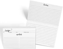 Recipe Cards With From The Kitchen Of (Set Of 50) 4" X 6" - Black And White Modern Minimalist, Large Double-Sided For Weddings, Bridal Shower - Made In USA -Kitchen Island Sale 41R55Dt8yS. AC