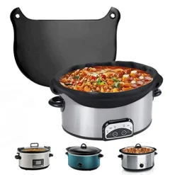 Ilicone Slow Cooker Liners, Reusable Cooking Liner Fit Crock-Pot 6-8 Quarts Slow Cooker, Leakproof Dishwasher Safe Cooker Bags Liners For Oval Or Round 6 7 8QT CrockPot.