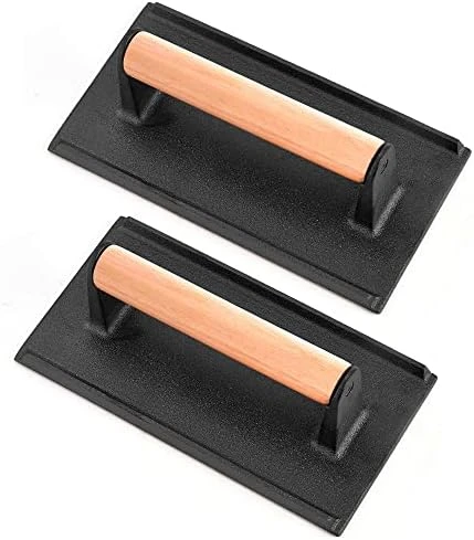 Cast Iron Burger Press, 7 Inch Round Heavy Duty Bacon Meat Steak Grill Press With Wooden Handle, Heat Proof, Rust Resistance, Griddle Accessorie Burger Smasher For BBQ Flat Top Teppanyaki 10 Cast Iron Burger Press, 7 Inch Round Heavy Duty Bacon Meat Steak Grill Press With Wooden Handle, Heat Proof, Rust Resistance, Griddle Accessorie Burger Smasher For BBQ Flat Top Teppanyaki - Image 10