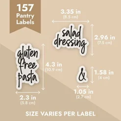 157 Pantry Labels For Food Containers, Preprinted Clear Kitchen Food Labels For Organizing Storage Canisters & Jars, Black Script + Numbers Stickers -Kitchen Island Sale 41RdICzUmkL