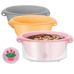 3 Pack Slow Cooker Liners, Reusable Silicone Crock Pot Liners Fit 7-8 Quarts Crockpot, BPA Free/Leakproof/Slow Cooker Accessories Cooking Liner With Free Cleaning Sponge