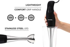 Immersion Hand Blender With 200 Watt Easy To Clean Stick Blender Blends, Purees, Crushes Ice