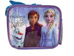 Disney Frozen Elsa Olaf & Anna Insulated 9.5" Lunch Bag With Shoulder Strap