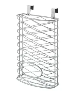 SunnyPoint Over Cabinet Kitchen Storage Organizer Holder Or Basket - Hang Over Cabinet Doors In Kitchen/Pantry - Holds Up To 50 Plastic Shopping Bags (SILVER) -Kitchen Island Sale 41S6fCD7ODL