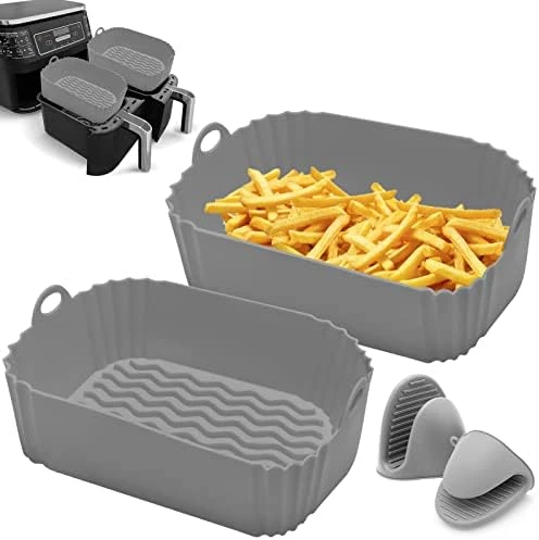 2 Packs Air Fryer Silicone Pot For Ninja Foodi Dual DZ201 DZ401, Food Grade Reusable Non Stick Replacement Silicone Air Fryer Liner Basket Bowl Accessories For Ninja 8 QT Air Fryer, Dishwasher Safe 13 2 Packs Air Fryer Silicone Pot For Ninja Foodi Dual DZ201 DZ401, Food Grade Reusable Non Stick Replacement Silicone Air Fryer Liner Basket Bowl Accessories For Ninja 8 QT Air Fryer, Dishwasher Safe - Image 13