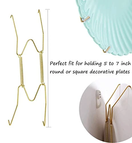 12 Pcs Plate Hangers Sets, Invisible Wire Wall Plate Hangers, Stainless Steel Decorative Plates With 12 Pieces Wall Hooks For Decorative Plates And Art (6 Inch) 2 12 Pcs Plate Hangers Sets, Invisible Wire Wall Plate Hangers, Stainless Steel Decorative Plates With 12 Pieces Wall Hooks For Decorative Plates And Art (6 Inch) - Image 2