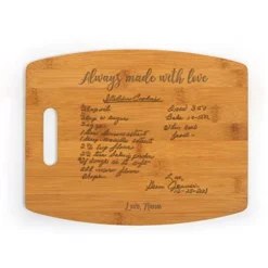 Mom And Grandma's Personalized Handwritten Recipe Engraved Bamboo Cutting Board Custom Memories Keepsake Mothers Day Christmas Side For Decor Reverse Usage 15''x11 3/4'', Tan