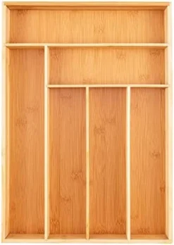 Kitchen Wood Utensil Tray Drawer Organizer, Bamboo Silverware Tray For Drawer 12X17 Cutlery Organizer In Drawer, Flatware Holder,Office Storage Drawer Organizers,Desk Drawer Dividers Insert -Kitchen Island Sale 41SOPiyq18L. AC