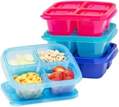 ® - Bento Snack Boxes - Reusable 4-Compartment Food Containers For School, Work And Travel, Set Of 4, Brights -Kitchen Island Sale 41SOjzX9bAS. AC