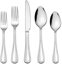 Silverware Set For 4, 20-Piece Stainless Steel Flatware Set, Fancy Cutlery Eating Utensils With Pearled Edge, Home Kitchen Restaurant Tableware Include Knives Spoons Forks, Dishwasher Safe -Kitchen Island Sale 41SVEHpbOGL. AC 1