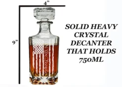 We The People Constitution American Flag USA Patriotic Whiskey Decanter Airtight Glass Stopper Custom Gift For Men Dad Veteran Father's Day -Kitchen Island Sale 41SYS8B4XBL