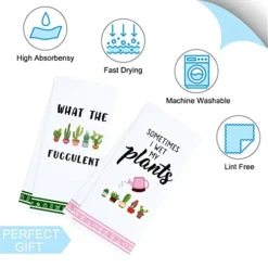 Funny Kitchen Towels, Plant Lover Gifts For Women Gardener, Plant Lady Mom Gifts, Housewarming, Friend Birthday Gift, Succulent Cactus Plant Gifts -Kitchen Island Sale 41T7awhgLyL