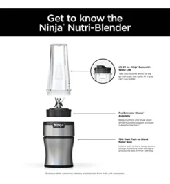 Ninja BN300 Nutri-Blender 900-Peak-Watt Personal Blender, 2 Dishwasher-Safe To-Go Cups (Renewed) -Kitchen Island Sale 41T97mYZZNL