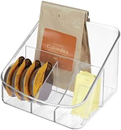 IDesign Plastic Packet Organizer Kitchen Storage Containers For Sugar, Salt, Pepper, Sweeteners, Tea Bags, Spices, The Linus Collection, 1 Count (Pack Of 1), Clear -Kitchen Island Sale 41TDsvZZ9rL. AC