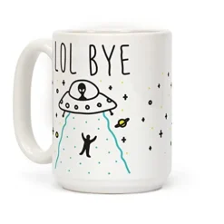 LOL BYE White 15 Ounce Ceramic Coffee Mug