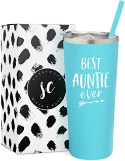 Best Aunt Ever Stainless Steel Personalized Tumbler - Insulated Cup With Cute Design - Slide Close Lid With Straw - For Pregnancy Announcements - Valentine's Day - Best Aunt Ever Gifts -Kitchen Island Sale 41THScJGDpL. AC