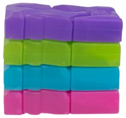 Cool Gear 4-Pack Fat Ice Pack | Reusable Ice Blocks For Lunch Box, Coolers, & More | BPA Free With Non-Toxic Freezer Gel | Keeps Food Cold & Fresh