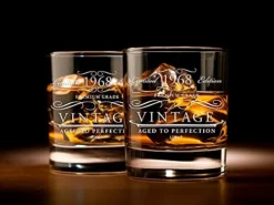 1968 55th Birthday Gifts Whiskey Glass For Men Women | Birthday Gift Man Turning 55 | Funny 55 Th Party Supplies Decorations Ideas |Fifty Five Year Old Bday |55 Years Gag Vintage Glasses Present -Kitchen Island Sale 41TWmcpZPQS