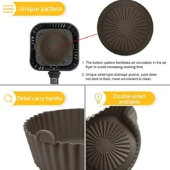 2 Pairs Air Fryer Silicone Pot 8.5 Inch, Silicone Air Fryer Liner, Reusable Non-Stick Air Fryer Liners Mats, Air Fryer Accessories For Oven, Microwave Cake Baking Pans, Home Kitchen Air Fryer Basket -Kitchen Island Sale 41Tr7XcVq0L