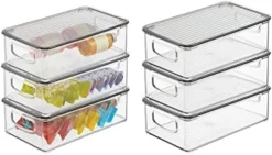 Plastic Pantry Storage Box Container With Lid And Built-In Handles - Organization For Flour, Cereal, Pasta, Rice, Or Food In Kitchen Cupboard, Ligne Collection, 6 Pack, Clear/Clear -Kitchen Island Sale 41TrZjuuuDL. AC
