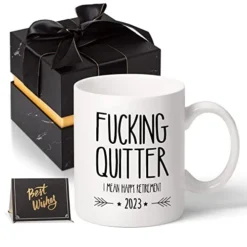 Funny Retirement Gifts For Men Women-Quitter I Mean Happy Retirement Coffee Mugs 2023, Unique Retired Mugs Gift Ideas For Coworkers Office & Family