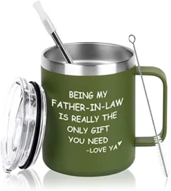 Being My Father-in-Law Stainless Steel Coffee Mug, Father's Day, Birthday, Christmas Gift For Father In Law, Dad, Father, Step Dad, Daddy, Insulated Coffee Mug With Lid And Handle, Black -Kitchen Island Sale 41UC3yatKhL. AC