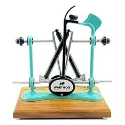 V-Sharp Elite Knife Sharpeners With Deluxe Wooden Base, 325 Grit Diamond Rods With Adjustable Angles, Professional Knife Sharpener System, Metal Frame Construction, Aqua Sky