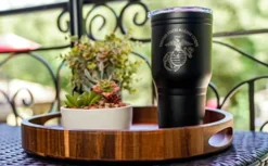 30 Oz USMC Black Double Wall Vacuum Insulated Stainless Steel Tumbler Travel Mug - USMC Vet Owned Business -Kitchen Island Sale 41UVj0jMQvL