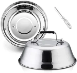 Cheese Melting Dome Set Of 2, 12 Inch Round Basting Cover Metal Steam Cover, Stainless Steel Griddle Accessories For Flat Top Grill/Outdoor BBQ/Kitchen Cooking -Kitchen Island Sale 41V29GIENgL. AC