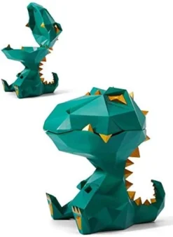 Candy Dish Cookie Jar Dinosaur Gifts Sculpture Statue Decor Polyresin Figurine Green 7.1 Inch -Kitchen Island Sale 41VBuhZ4woL. AC