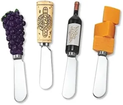 4-Piece Hand Painted Resin Handle With Stainless Steel Blade Cheese Spreader/Butter Spreader Knife, Assorted (Mahjong) -Kitchen Island Sale 41VM5RZKTRL. AC