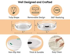 [2 Pack] Lazy Susan Organizer With Removable Bins, Non-Skid Lazy Susan Turntable For Cabinet Refrigerator, Rotating Turntable Organizer For Pantry Countertop Cupboard Kitchen Bathroom, 9" & 11", White -Kitchen Island Sale 41VjYWm8qPL