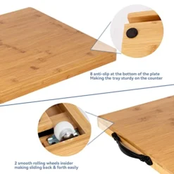 HomenComfy Wooden Kitchen Appliances Slider, Premium Multipurpose Under Cabinet Countertop Appliance Sliding Rolling Tray For Coffee Maker Toaster Blender Air Fryer Stand Mixer -Kitchen Island Sale 41VsU94ENzL