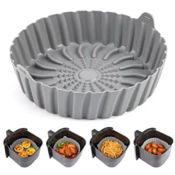 Aichoof Air Fryer Liner, 7 Inch~8 Inch Reusable Silicone Round Air Fryer Pot,Non-Stick Oil Filter Design 100% Food-Grade Kitchen Mat, 20cm Large Replacement Accessories For Air Fryer