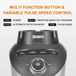 Professional Blender With 1200 Watts And 64 Oz Glass Jar Kitchen Countertop Blender For Shakes And Smoothies With High Speed Total Crushing Smoothie Blender Black For Smoothies Frozen Drinks