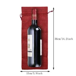 Burlap Wine Bags With Drawstrings, Wine Gift Bags - Reusable Bottle Bags Perfect For Travel, Wedding, Birthday, Housewarming And Dinner Party(Red) -Kitchen Island Sale 41WUW3DX7ZL