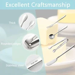 32 Pieces Cheese Butter Spreader Knives Set, Charcuterie Accessories Stainless Steel Cheese Spreader Knives, Mini Serving Tongs, Spoons And Forks For Butter Cheese Jam Appetizer Pastry Making -Kitchen Island Sale 41WfY9w2ylL