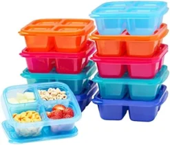 ® - Bento Snack Boxes - Reusable 4-Compartment Food Containers For School, Work And Travel, Set Of 4, Brights -Kitchen Island Sale 41X2y3oJ6tS. AC