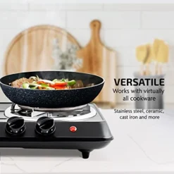 Vente Electric Double Coil Burner 6 & 5.75 Inch Hot Plate Cooktop With Temperature Control And Easy To Clean Stainless Steel Base, 1700W Portable Countertop Stove For Home Or Dorm, Black BGC102B 12 Vente Electric Double Coil Burner 6 & 5.75 Inch Hot Plate Cooktop With Temperature Control And Easy To Clean Stainless Steel Base, 1700W Portable Countertop Stove For Home Or Dorm, Black BGC102B -Kitchen Island Sale 41XNBja6TML