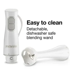 Electric Immersion Hand Blender With Detachable Dishwasher Safe Handheld Blending Stick, 2-Speeds, 150 Watts, White (59739) -Kitchen Island Sale 41XX5P4jC1L