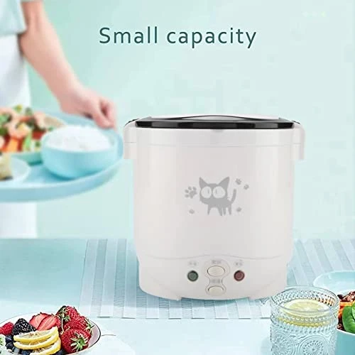 1L Mini Rice Cooker, 12v Electric Lunch Box Portable Travel Rice Cooker For Car Multifunctional Electric Food Steamer Rice Cooker Fast Cooking Fully Automatic Non Stick Pot For Travel Camping (White) 2 1L Mini Rice Cooker, 12v Electric Lunch Box Portable Travel Rice Cooker For Car Multifunctional Electric Food Steamer Rice Cooker Fast Cooking Fully Automatic Non Stick Pot For Travel Camping (White) - Image 2
