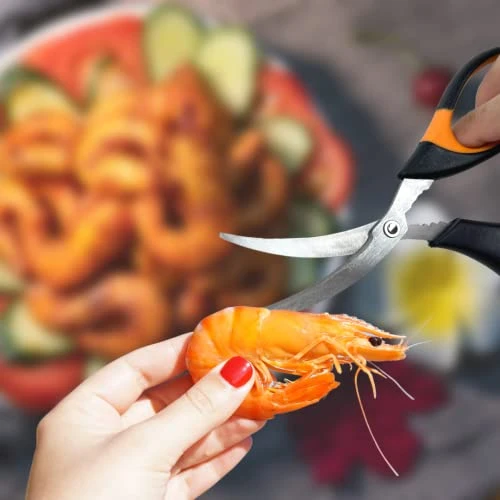 GENERIC Kitchen Shears - Includes Bonus Seafood Scissors, Kitchen Scissors Set Stainless Steel Utility Scissors Multipurpose Barbecue And Poultry Scissors For Cutting Fish, Vegetables, Herbs, 2-Pack 3 GENERIC Kitchen Shears - Includes Bonus Seafood Scissors, Kitchen Scissors Set Stainless Steel Utility Scissors Multipurpose Barbecue And Poultry Scissors For Cutting Fish, Vegetables, Herbs, 2-Pack - Image 3