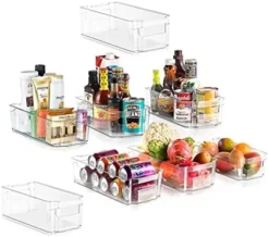 Set Of 6 Refrigerator Organizer Bins - Stackable Clear Plastic Bin With Handles, Egg Tray - For Fridge, Freezer, Kitchen, Cabinet, Countertops, Pantry - BPA Free Food Storage Rack - NCFO66 -Kitchen Island Sale 41XjABjNswL. AC