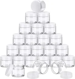 24 Pieces Empty Clear Plastic Jars With Lids Round Storage Containers Wide-Mouth For Beauty Product Cosmetic Cream Lotion Liquid Slime Butter Craft And Food (Black Lid, 2 Oz) -Kitchen Island Sale 41XjRRufUlL. AC