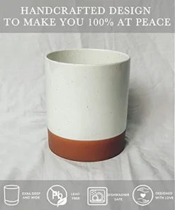 Ora Ceramic Kitchen Utensil Holder - Wooden Spoon & Spatula Crock For Countertop, Modern Farmhouse Home Decor, Extra Large 7.3" Cooking Organizer For Stove Top And Counter - Heavy & Sturdy - Vanilla -Kitchen Island Sale 41YHUOOdPlS