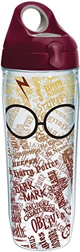 Tervis Made In USA Double Walled Harry Potter - Glasses And Scar Insulated Tumbler Cup Keeps Drinks Cold & Hot, 24oz Water Bottle, Classic