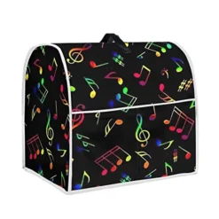 Veniyate Colorful Music Notes Print Mixer Dust Cover Dust-proof Stand Mixer Covers With Side Pocket Universal Blender Cover Kitchen Appliance Covers For Blender Accessories