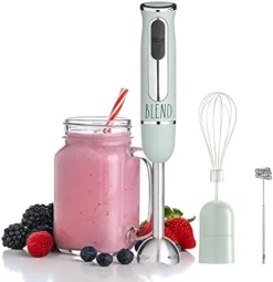 Immersion Hand Blender- Handheld Immersion Blender With Egg Whisk And Milk Frother Attachments, 2 Speed Blender, 500 Watts, Stainless Steel Blade (Cream) -Kitchen Island Sale 41YiHt3rOhL. AC